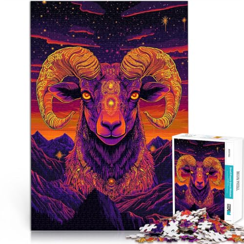 1000-teilige Puzzles für Teenager Lernspiele Heimdekoration Sternenhimmel und Schafe einzigartiges Herausforderungsspiel52x38cm von AITEXI