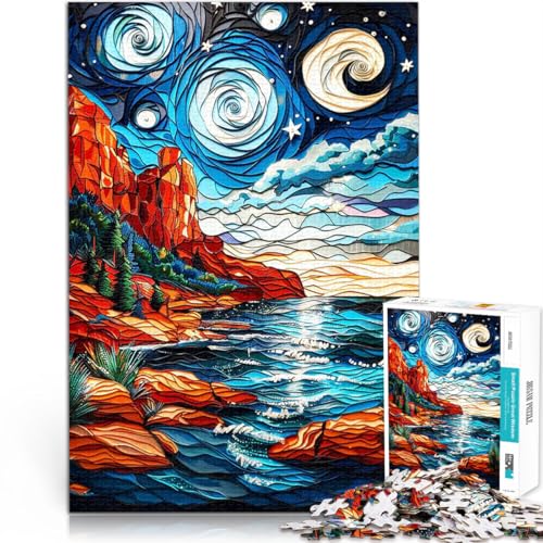 1000-teilige Puzzles für Teenager Lernspiele Heimdekoration Sternennacht in den roten Felsen Einzigartige Wohndekoration und Geschenke70x100cm 1000-teilige Puzzles für Teenager Lernspiele Heimdekoration Sternennacht in den roten Felsen Einzigartige Wohndekoration und Geschenke70x100cm von AITEXI