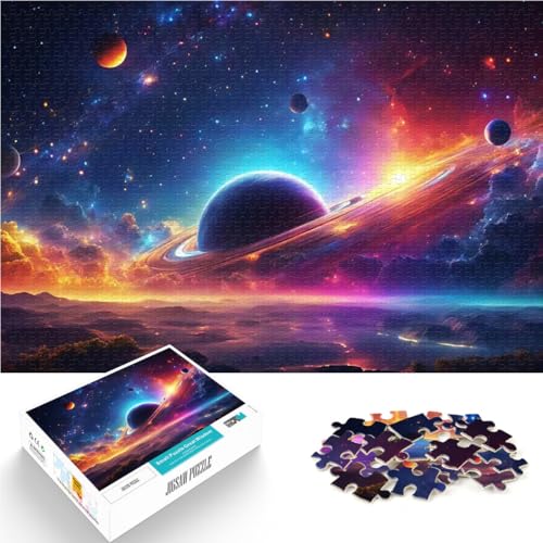 2000-teilige Puzzles für Teenager Pädagogisches Spielzeug zum Stressabbau Kosmischer Weltraumplanet Wohnkunstdekor70x100cm von AITEXI