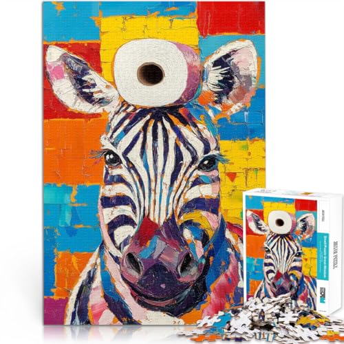 1000-teilige Puzzles für Teenager Pädagogisches Spielzeug zum Stressabbau Zebra mit Toilettenpapier Wichtelgeschenke75x50cm von AITEXI