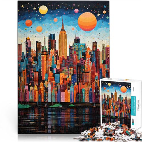 1000-teilige Puzzles für Teenager Quizspiel Kunstwerke mit der Skyline der Stadt Wanddekoration Einzigartige Geburtstags- und Weihnachtsgeschenke52x38cm von AITEXI