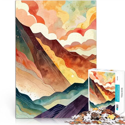 1000-teilige Puzzles für Teenager Spiele Spielzeug Geschenk Aquarell Berglandschaft Lernspiel für Geburtstag, Weihnachten75x50cm 1000-teilige Puzzles für Teenager Spiele Spielzeug Geschenk Aquarell Berglandschaft Lernspiel für Geburtstag, Weihnachten75x50cm von AITEXI