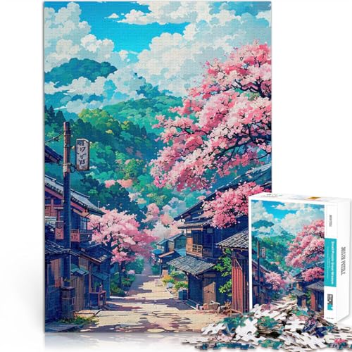 1000-teilige Puzzles für Teenager Spielzeug Lernspiele Stressabbau Kirschblütenstraße Tolle Geschenke und Spielzeuge70x100cm von AITEXI