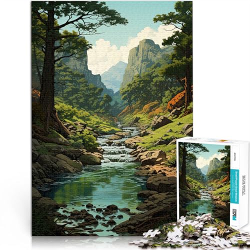 1000-teilige Puzzles für Teenager Stressabbau-Spielzeug Flusslandschaftskunst denn eignet ganze Familie75x50cm von AITEXI