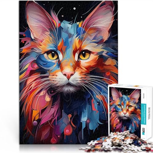 1000-teilige Puzzles für Teenager für Lernspiel-Herausforderungsspielzeug Abstrakte Katze lebendige Farben Heimdekoration Spielzeug70x100cm 1000-teilige Puzzles für Teenager für Lernspiel-Herausforderungsspielzeug Abstrakte Katze lebendige Farben Heimdekoration Spielzeug70x100cm von AITEXI