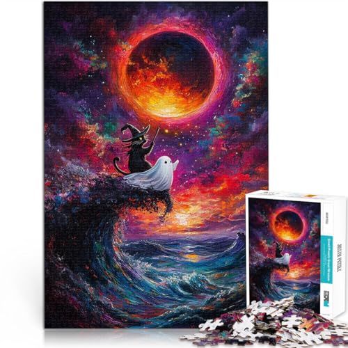 1000-teilige Puzzles für Teenager für Lernspiel-Herausforderungsspielzeug Hexe, Katze und Geist Lernspiel für Geburtstag, Weihnachten75x50cm 1000-teilige Puzzles für Teenager für Lernspiel-Herausforderungsspielzeug Hexe, Katze und Geist Lernspiel für Geburtstag, Weihnachten75x50cm von AITEXI
