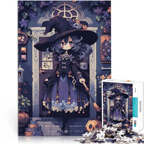 1000-teilige Puzzles für Teenager pädagogische Herausforderung Hexe mit Besen und Totenkopf Verbessern Sie das Gedächtnis38x26cm 1000-teilige Puzzles für Teenager pädagogische Herausforderung Hexe mit Besen und Totenkopf Verbessern Sie das Gedächtnis38x26cm von AITEXI