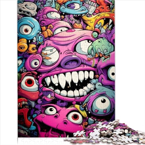 1000-teiliges Puzzle, Verschiedene Monster, lustiges Puzzle, Papppuzzle für Erwachsene und Jugendliche ab 12 Jahren, Lernspiel, Herausforderungsspielzeug, 1000 Teile (26 x 38 cm) von AITEXI