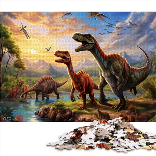 1000-teiliges Puzzle für Erwachsene, Dinosaurier-Welt-Puzzle, geeignet für Erwachsene und Jugendliche ab 12 Jahren, Lernspielzeug, 1000 Stück (26 x 38 cm) von AITEXI