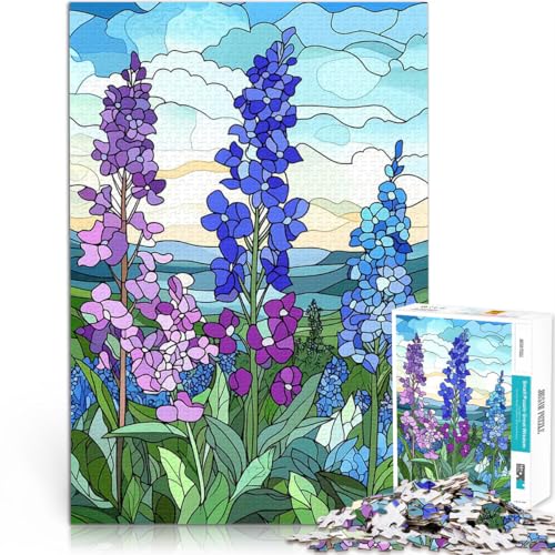 1000-teiliges Puzzle für Erwachsene Anspruchsvolles Spiel und Familienspaß Buntglasblumen Geeignet für die Schreibtischdekoration38x26cm von AITEXI