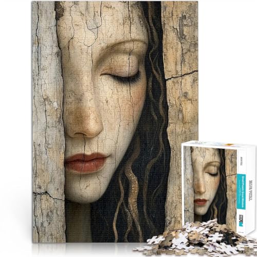 1000-teiliges Puzzle für Erwachsene Anspruchsvolles Spiel und Familienspaß Frauengesicht aus Holz Geburtstagsgeschenk, Geschenke52x38cm von AITEXI