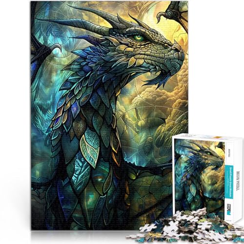 1000-teiliges Puzzle für Erwachsene Anspruchsvolles Spiel und Familienspaß Grüner Wächterdrache Lernspiel für Geburtstag, Weihnachten52x38cm von AITEXI