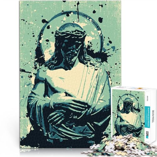 1000-teiliges Puzzle für Erwachsene Anspruchsvolles Spiel und Familienspaß Jesus Christus Gemälde Kunstwerk Tolles Geschenk für Spiele38x26cm von AITEXI