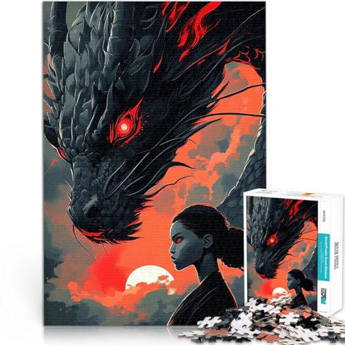 1000-teiliges Puzzle für Erwachsene Dekomprimierendes intellektuelles Lernspielzeug Drache und Frau Heimdekoration75x50cm von AITEXI