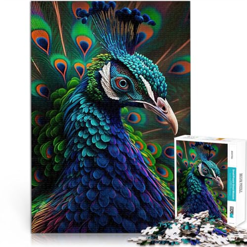 1000-teiliges Puzzle für Erwachsene Dekomprimierendes intellektuelles Lernspielzeug Prächtiger Pfau Wichtelgeschenke38x26cm 1000-teiliges Puzzle für Erwachsene Dekomprimierendes intellektuelles Lernspielzeug Prächtiger Pfau Wichtelgeschenke38x26cm von AITEXI