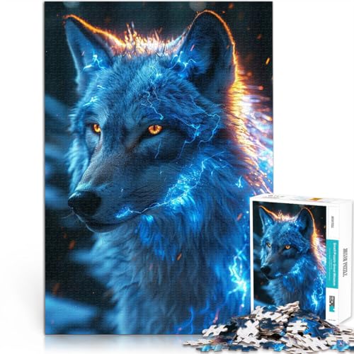 1000-teiliges Puzzle für Erwachsene Dekomprimierendes intellektuelles Lernspielzeug Weißer Wolf Geburtstagsgeschenk, Geschenke, Wandkunst75x50cm von AITEXI