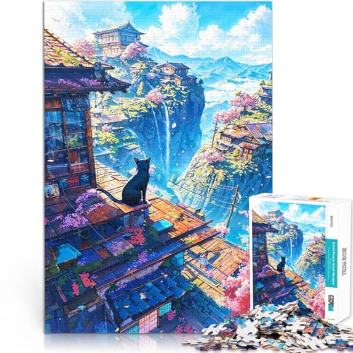 1000-teiliges Puzzle für Erwachsene Denkspiel Japanische Bergdorfkatze Wanddekoration Einzigartige Geburtstags- und Weihnachtsgeschenke38x26cm 1000-teiliges Puzzle für Erwachsene Denkspiel Japanische Bergdorfkatze Wanddekoration Einzigartige Geburtstags- und Weihnachtsgeschenke38x26cm von AITEXI