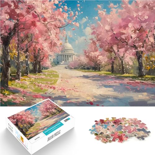 1000-teiliges Puzzle für Erwachsene Denkspiel Kirschblüten und Kapitol in DC Jedes Stück ist einzigartig – Anspruchsvolles Familienspiel52x38cm 1000-teiliges Puzzle für Erwachsene Denkspiel Kirschblüten und Kapitol in DC Jedes Stück ist einzigartig – Anspruchsvolles Familienspiel52x38cm von AITEXI