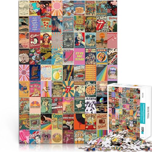 1000-teiliges Puzzle für Erwachsene Denkspiel Retro-Farbspleißplakat eignet ganze Familie52x38cm 1000-teiliges Puzzle für Erwachsene Denkspiel Retro-Farbspleißplakat eignet ganze Familie52x38cm von AITEXI