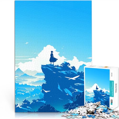 1000-teiliges Puzzle für Erwachsene Denkspiel Silhouette Mädchen auf Einer Klippe Lustige Aktivitäten für zu Hause, Geburtstagsgeschenk, Reisegeschenk,52x38cm 1000-teiliges Puzzle für Erwachsene Denkspiel Silhouette Mädchen auf Einer Klippe Lustige Aktivitäten für zu Hause, Geburtstagsgeschenk, Reisegeschenk,52x38cm von AITEXI