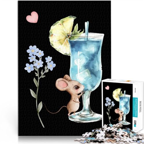 1000-teiliges Puzzle für Erwachsene Denkspiel Süße Maus mit Blue Lagoon Cocktail eignet ganze Familie75x50cm 1000-teiliges Puzzle für Erwachsene Denkspiel Süße Maus mit Blue Lagoon Cocktail eignet ganze Familie75x50cm von AITEXI