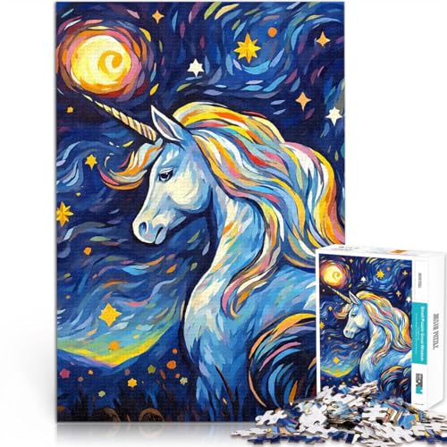 1000-teiliges Puzzle für Erwachsene Denkspiel Süßes Sternennacht-Einhorn eignet ganze Familie38x26cm 1000-teiliges Puzzle für Erwachsene Denkspiel Süßes Sternennacht-Einhorn eignet ganze Familie38x26cm von AITEXI