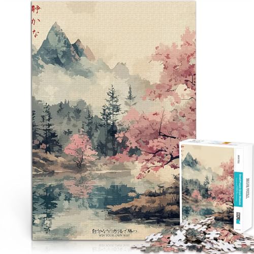 1000-teiliges Puzzle für Erwachsene Denkspiel Vintage Kirschblütenlandschaftsansicht Einzigartige Wohndekoration und Geschenke75x50cm 1000-teiliges Puzzle für Erwachsene Denkspiel Vintage Kirschblütenlandschaftsansicht Einzigartige Wohndekoration und Geschenke75x50cm von AITEXI