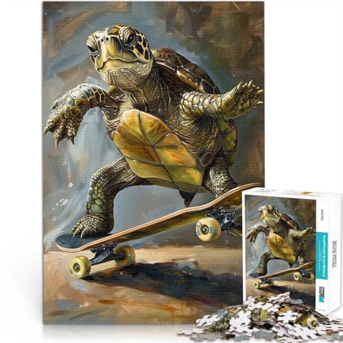 1000-teiliges Puzzle für Erwachsene Entspannungsspiele Schildkröte Skateboard Skaten Einzigartige Wohndekoration und Geschenke75x50cm 1000-teiliges Puzzle für Erwachsene Entspannungsspiele Schildkröte Skateboard Skaten Einzigartige Wohndekoration und Geschenke75x50cm von AITEXI