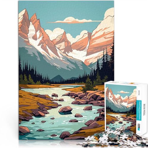 1000-teiliges Puzzle für Erwachsene Handgeschwindigkeitswettbewerb Retro Berg Vintage Tolle Geschenke und Spielzeuge52x38cm von AITEXI