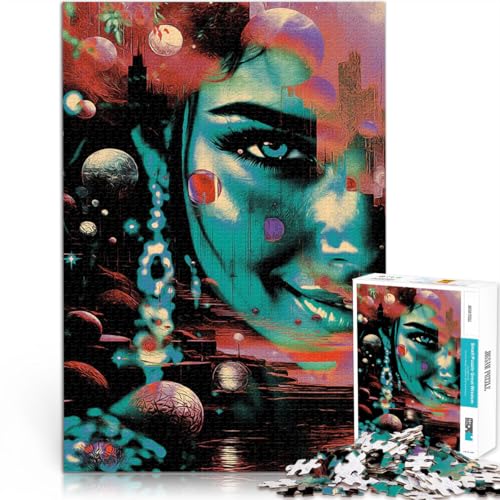 1000-teiliges Puzzle für Erwachsene Herausforderndes Spiel Kosmisches Frauenporträt Geeignet für die Schreibtischdekoration52x38cm 1000-teiliges Puzzle für Erwachsene Herausforderndes Spiel Kosmisches Frauenporträt Geeignet für die Schreibtischdekoration52x38cm von AITEXI