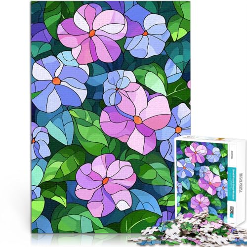 1000-teiliges Puzzle für Erwachsene Intellektuelles Spiel Buntglasblumen eignet ganze Familie75x50cm von AITEXI