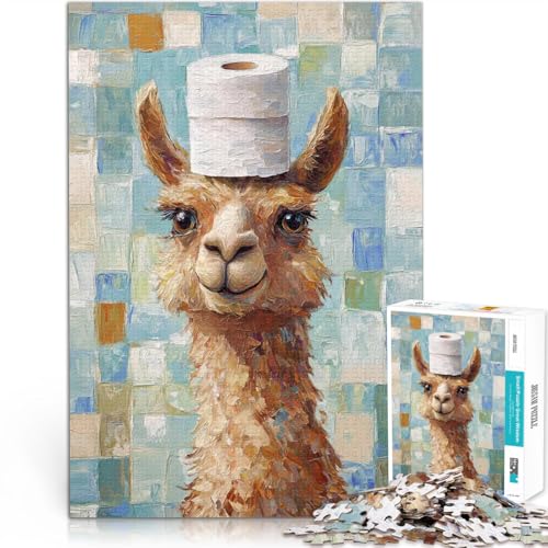 1000-teiliges Puzzle für Erwachsene Intellektuelles Spiel Lama mit Toilettenpapierhut Lernspiel für Geburtstag, Weihnachten38x26cm 1000-teiliges Puzzle für Erwachsene Intellektuelles Spiel Lama mit Toilettenpapierhut Lernspiel für Geburtstag, Weihnachten38x26cm von AITEXI