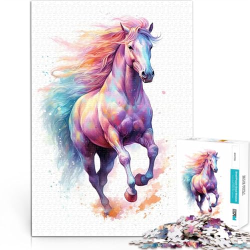1000-teiliges Puzzle für Erwachsene Intellektuelles Spiel Niedliches Aquarellpferd Geeignet für die Schreibtischdekoration75x50cm 1000-teiliges Puzzle für Erwachsene Intellektuelles Spiel Niedliches Aquarellpferd Geeignet für die Schreibtischdekoration75x50cm von AITEXI