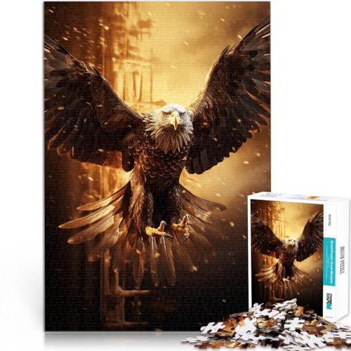 1000-teiliges Puzzle für Erwachsene Lernspiel-Herausforderungsspielzeug Feuer Flammen Weißkopfseeadler USA Lustiges Geschenk52x38cm 1000-teiliges Puzzle für Erwachsene Lernspiel-Herausforderungsspielzeug Feuer Flammen Weißkopfseeadler USA Lustiges Geschenk52x38cm von AITEXI
