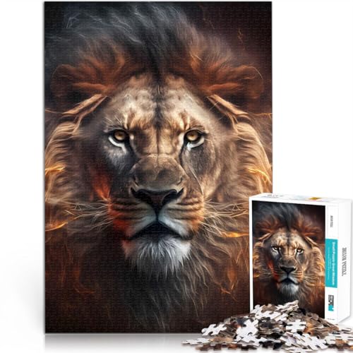 1000-teiliges Puzzle für Erwachsene Lernspiel-Herausforderungsspielzeug Löwe aus Feuer Lernspiel für Geburtstag, Weihnachten75x50cm 1000-teiliges Puzzle für Erwachsene Lernspiel-Herausforderungsspielzeug Löwe aus Feuer Lernspiel für Geburtstag, Weihnachten75x50cm von AITEXI
