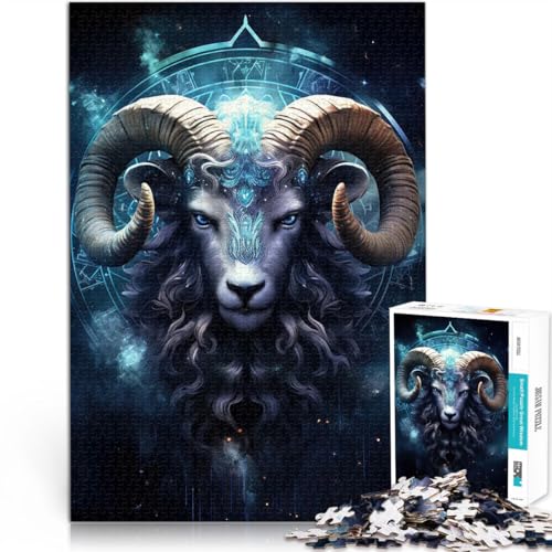 1000-teiliges Puzzle für Erwachsene Lernspiel-Herausforderungsspielzeug Sternzeichen Widder mit passendem Poster und Quizblatt70x100cm 1000-teiliges Puzzle für Erwachsene Lernspiel-Herausforderungsspielzeug Sternzeichen Widder mit passendem Poster und Quizblatt70x100cm von AITEXI