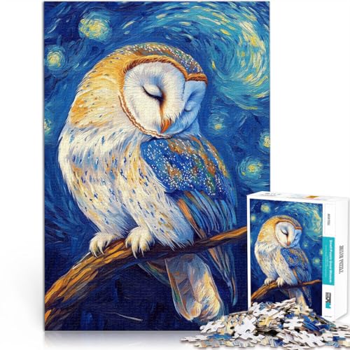 2000-teiliges Puzzle für Erwachsene Lernspiele DIY Spielzeug Eule in der Sternennacht Lernspiel für Geburtstag, Weihnachten70x100cm von AITEXI