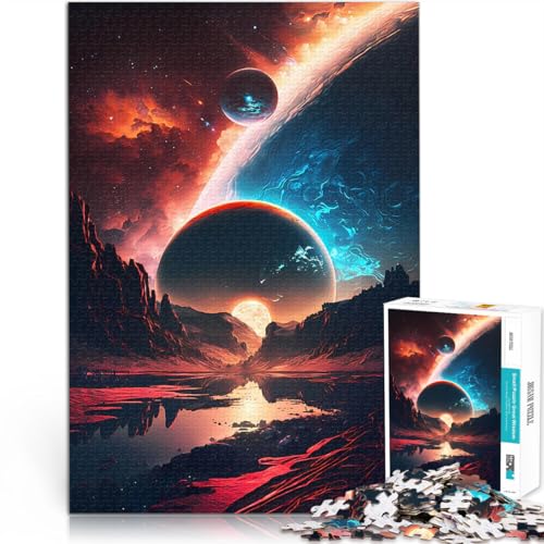1000-teiliges Puzzle für Erwachsene Lernspiele DIY Spielzeug Kosmische Sonnenuntergangsruhe Verbessern Sie das Gedächtnis38x26cm von AITEXI