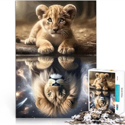 1000-teiliges Puzzle für Erwachsene Lernspiele DIY Spielzeug Löwenjunges Reflexion Verbessern Sie das Gedächtnis75x50cm von AITEXI