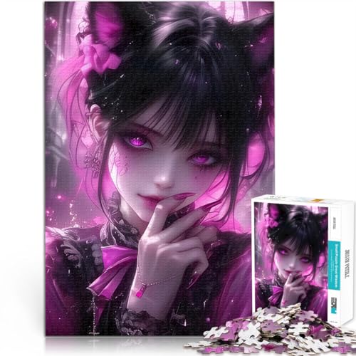 1000-teiliges Puzzle für Erwachsene Lernspiele DIY Spielzeug Mystisches Katzenmädchen Lernspiel für Geburtstag, Weihnachten75x50cm 1000-teiliges Puzzle für Erwachsene Lernspiele DIY Spielzeug Mystisches Katzenmädchen Lernspiel für Geburtstag, Weihnachten75x50cm von AITEXI