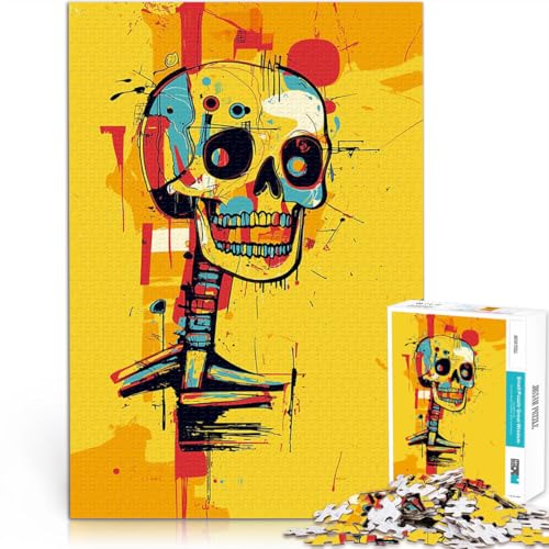 1000-teiliges Puzzle für Erwachsene Lernspiele DIY Spielzeug Original abstrakte Schädelkunst Lernspiel für Geburtstag, Weihnachten75x50cm von AITEXI