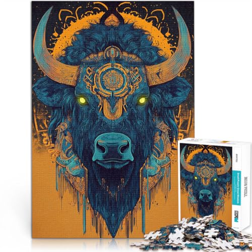 1000-teiliges Puzzle für Erwachsene Lernspiele DIY Spielzeug Stierkopfkunst denn eignet ganze Familie75x50cm von AITEXI