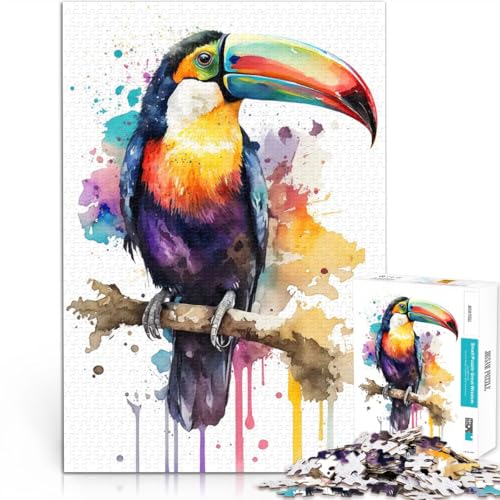 1000-teiliges Puzzle für Erwachsene Lernspiele DIY Spielzeug Tukan in Aquarell mit vollständig ineinander greifenden, zufällig geformten Teilen70x100cm 1000-teiliges Puzzle für Erwachsene Lernspiele DIY Spielzeug Tukan in Aquarell mit vollständig ineinander greifenden, zufällig geformten Teilen70x100cm von AITEXI