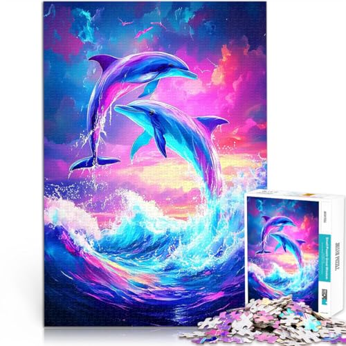 1000-teiliges Puzzle für Erwachsene Lernspielzeug für die ganze Familie Delphine springen Sonnenuntergang Tolles Geschenk für Spiele75x50cm 1000-teiliges Puzzle für Erwachsene Lernspielzeug für die ganze Familie Delphine springen Sonnenuntergang Tolles Geschenk für Spiele75x50cm von AITEXI