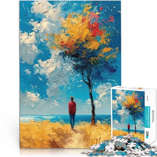 1000-teiliges Puzzle für Erwachsene Lernspielzeug für die ganze Familie Mann, der das Meer betrachtet Geburtstagsgeschenk52x38cm 1000-teiliges Puzzle für Erwachsene Lernspielzeug für die ganze Familie Mann, der das Meer betrachtet Geburtstagsgeschenk52x38cm von AITEXI