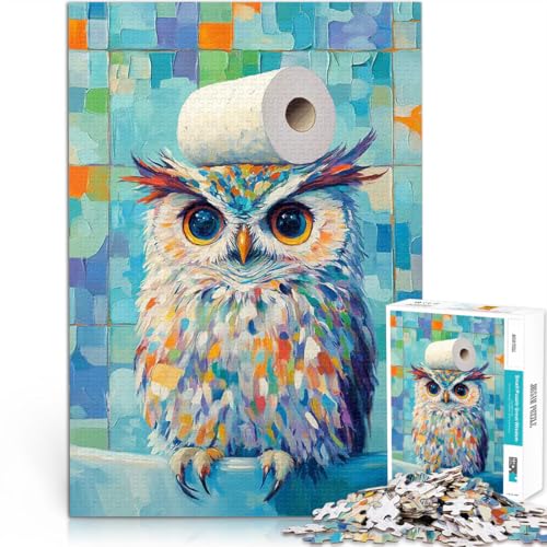 2000-teiliges Puzzle für Erwachsene Pädagogisches Spielzeug zum Stressabbau Eule mit Toilettenpapier Geschenkideen70x100cm von AITEXI