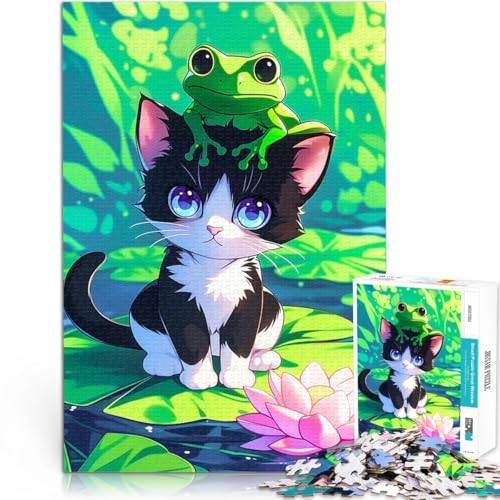 2000-teiliges Puzzle für Erwachsene Pädagogisches Spielzeug zum Stressabbau Katzen- und Froschfreunde Geschenkideen70x100cm von AITEXI