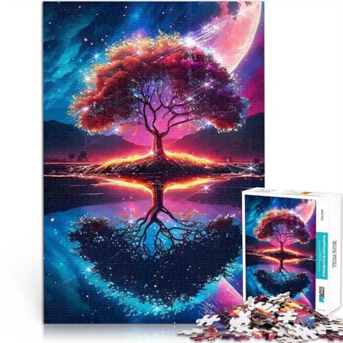 2000-teiliges Puzzle für Erwachsene Pädagogisches Spielzeug zum Stressabbau Kosmische Baumreflexion für Heimdekoration70x100cm von AITEXI