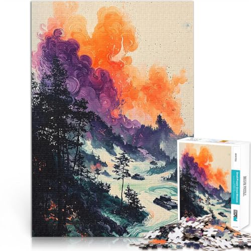 1000-teiliges Puzzle für Erwachsene Pädagogisches Spielzeug zum Stressabbau Militärische Landschaftsmalerei Geburtstagsgeschenke52x38cm von AITEXI
