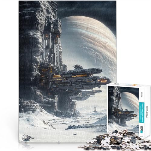 1000-teiliges Puzzle für Erwachsene Pädagogisches Spielzeug zum Stressabbau Raumschiff angedockt auf Klippe für Heimdekoration38x26cm von AITEXI